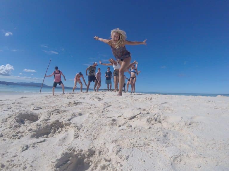 Spirit of Malala Madagascar volunteers playing on the beach